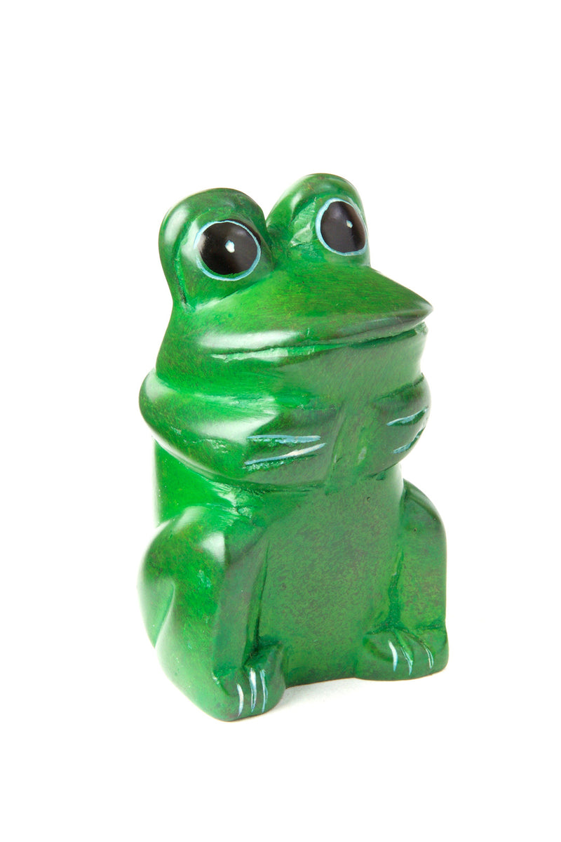 Set of Four Mini Soapstone Funny Frogs – Swahili Wholesale
